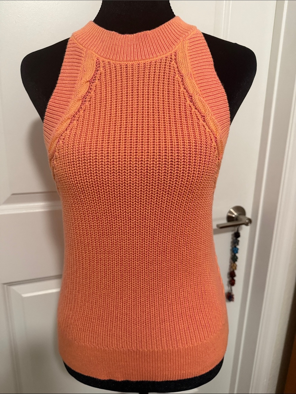 NWT &Isla Trixie Plaited Rib Racer Vest Bloom Mango Cotton Size S